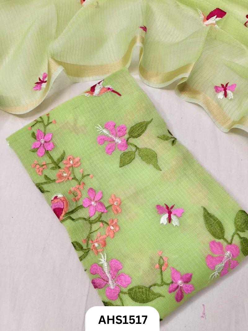 Kota Cotton Embroidery Work Dress Material