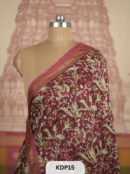 Maheshwari Sanganer Hanblock Print Saree