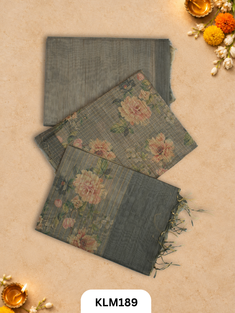 Semi Tussar Salwar Unstitched 3Pc Set