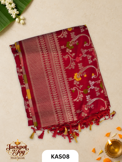 Semi Matka With Meenakari Work Saree