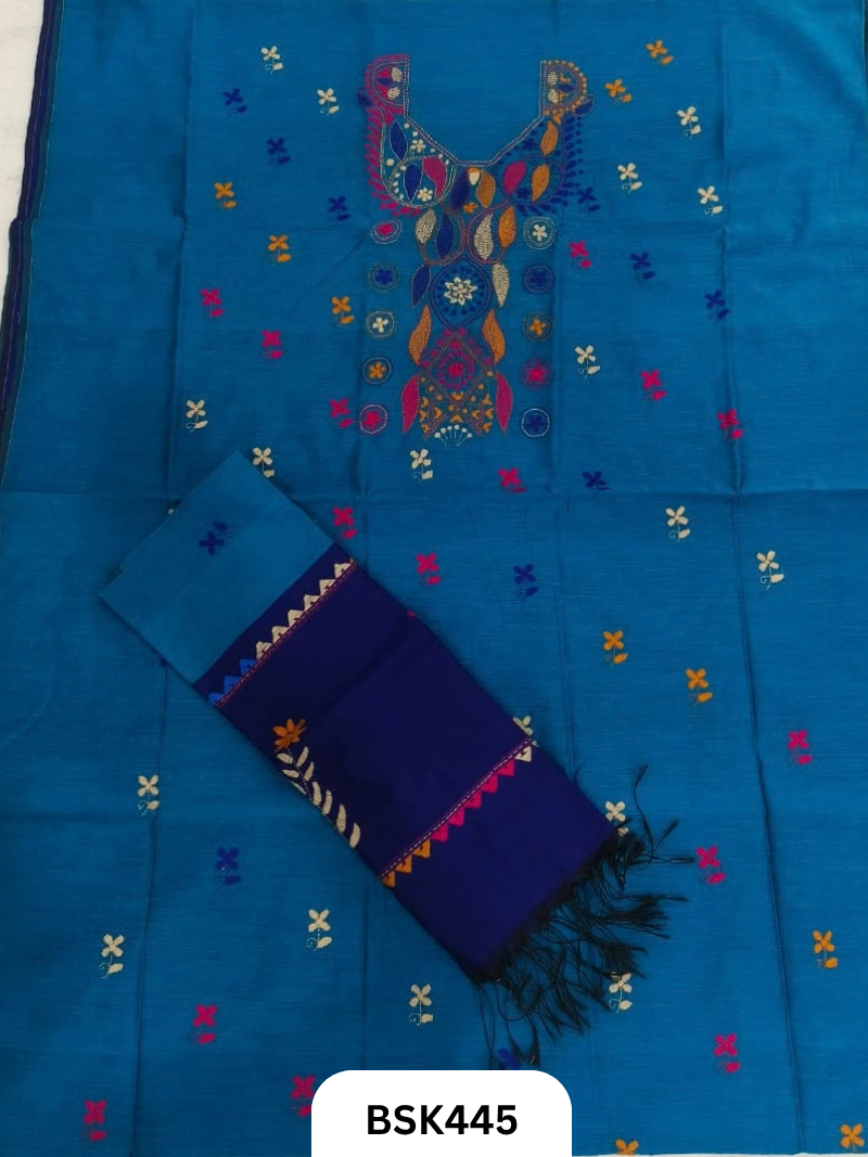 Handloom Pure Kantha Stitch Salwar Suit 3pcs