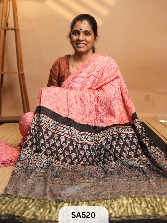 MODAL SILK WITH BANDHINI WORK
