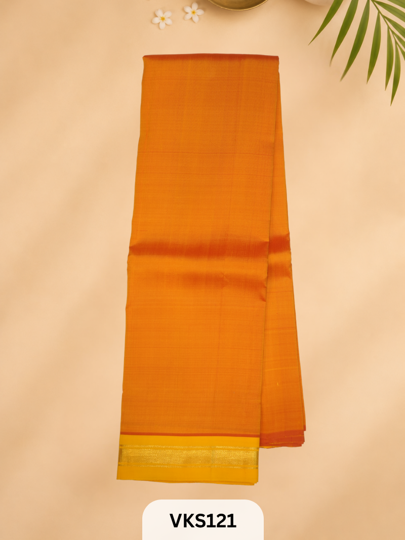 PURE KANCHIPURAM SILK SAREE WITH ONE SIDE BORDER