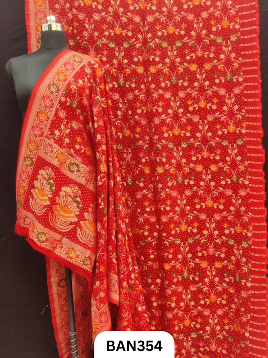 Georgettee Multicolor Butti Weaving Saree