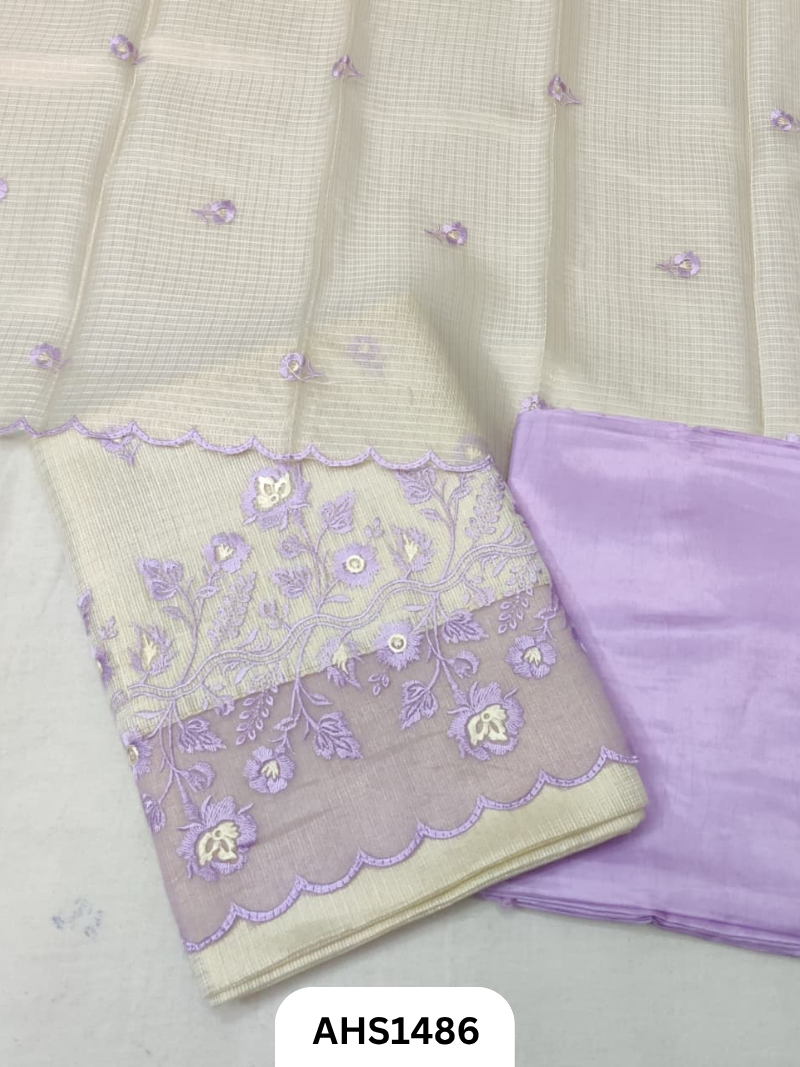 Applique Work Soft Silk Tissue Kota & Dupatta - Top 2.5Mtr & Dupatta 2.5Mtr