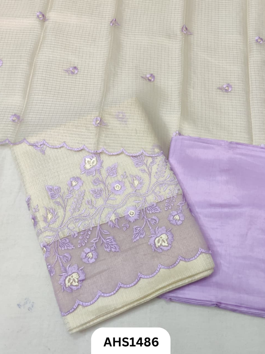 Applique Work Soft Silk Tissue Kota & Dupatta - Top 2.5Mtr & Dupatta 2.5Mtr