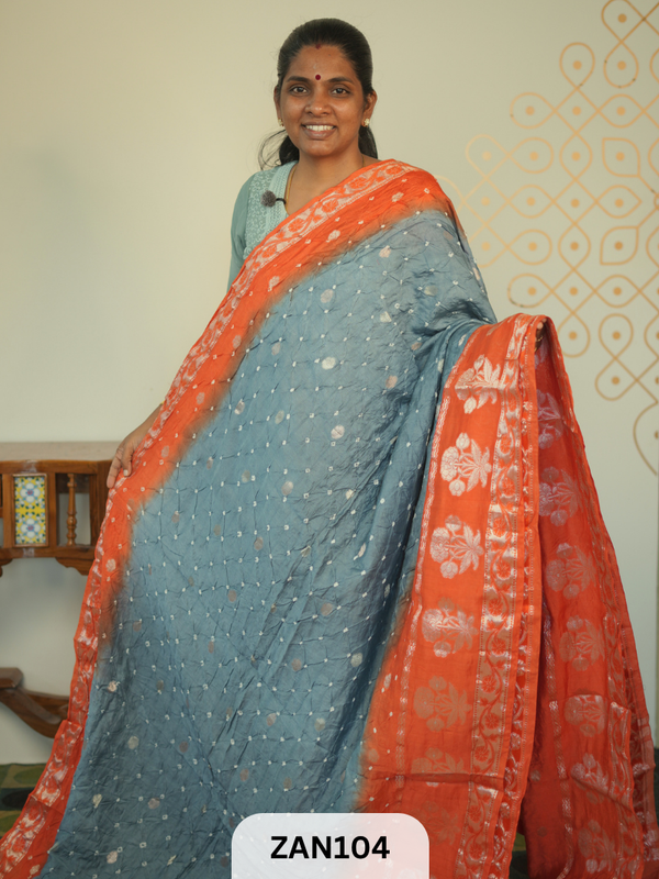 BANARASI BANDHINI WITH TIE AND DIE SAREE