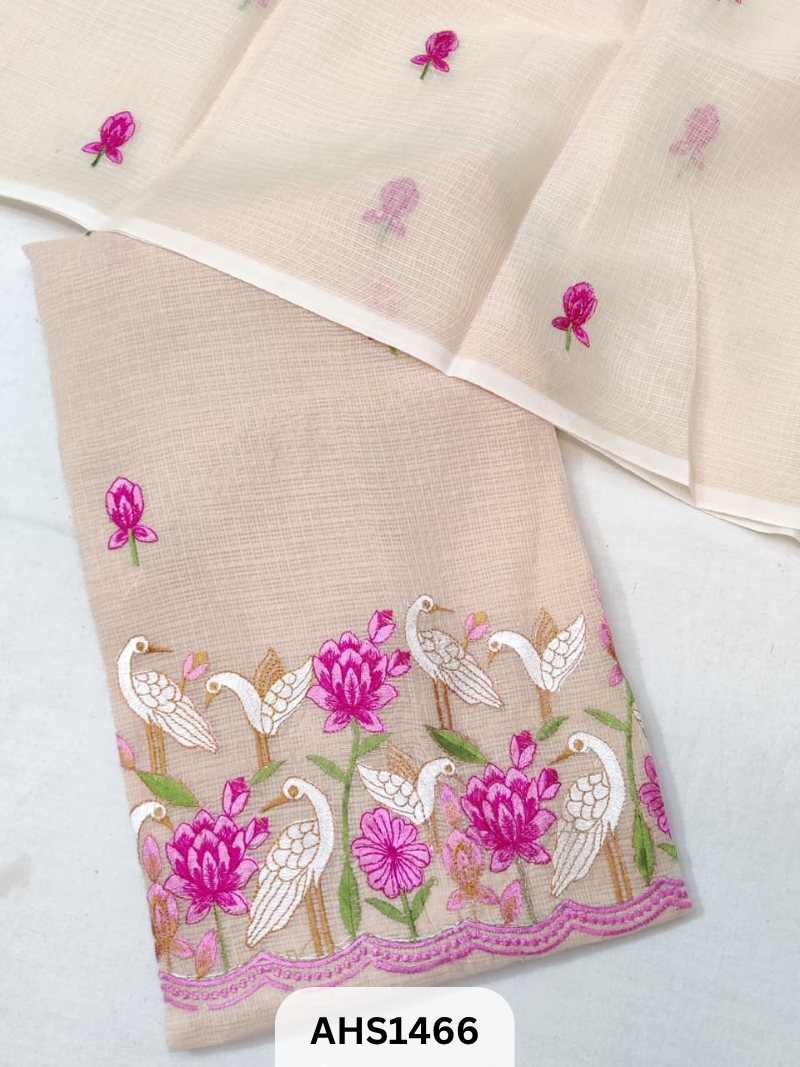 Soft Kota Embroidery Work Dress Material Top & Dupatta