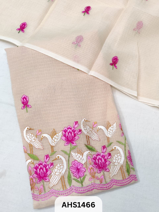 Soft Kota Embroidery Work Dress Material Top & Dupatta