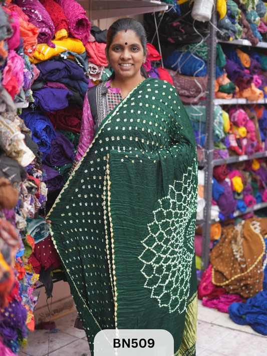 SEMI TISSUE WITH MAKDI PALLU - LADGI PATTA