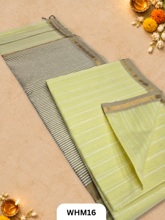 Maheshwari Handloom Jutte Pallu Line Saree