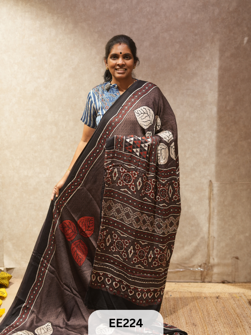 MODAL AJRAKH SAREE