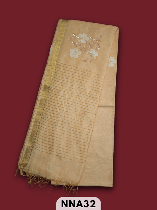 PURE TUSSAR DESIGNER PIECE SAREE