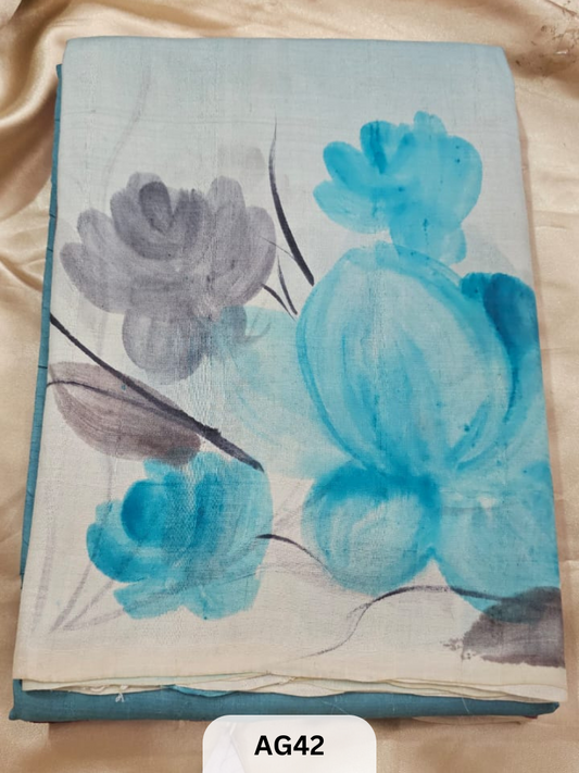 MURSHIDABAD HAND PAINTED SILK SAREE