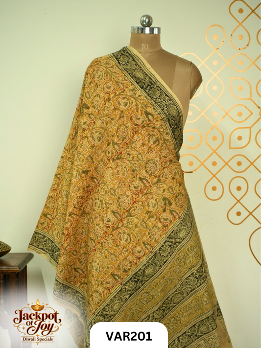 Pure Handblock Kalamkari Duppata