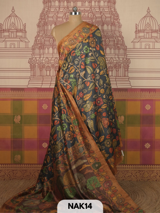 SEMI TUSSAR DIGITAL PRINT SAREE