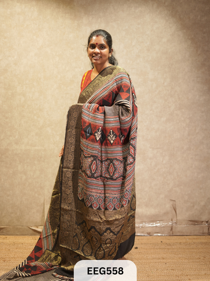 AJRAKH DOLA SILK SAREE
