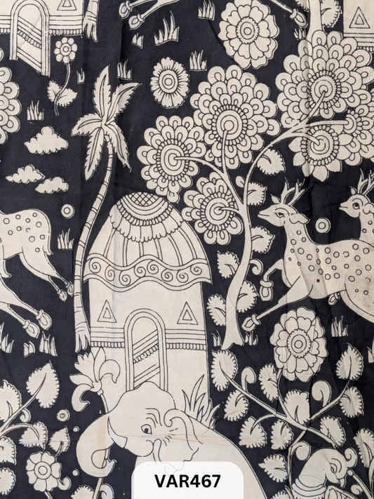 Kalamkari Hand printed - Fabric -1mtr