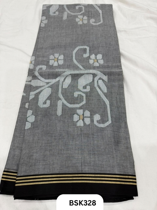 Handloom Pure Mul Cotton With Jamdhani Weave Saree