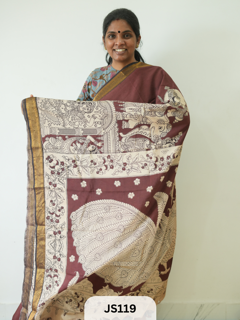 PURE CHENNURI SILK WITH MANGALAGIRI NIZAM BORDER