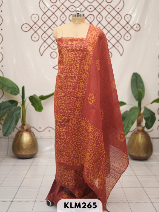 Bhagalpur Semi Tussar 3 pcs salwar set