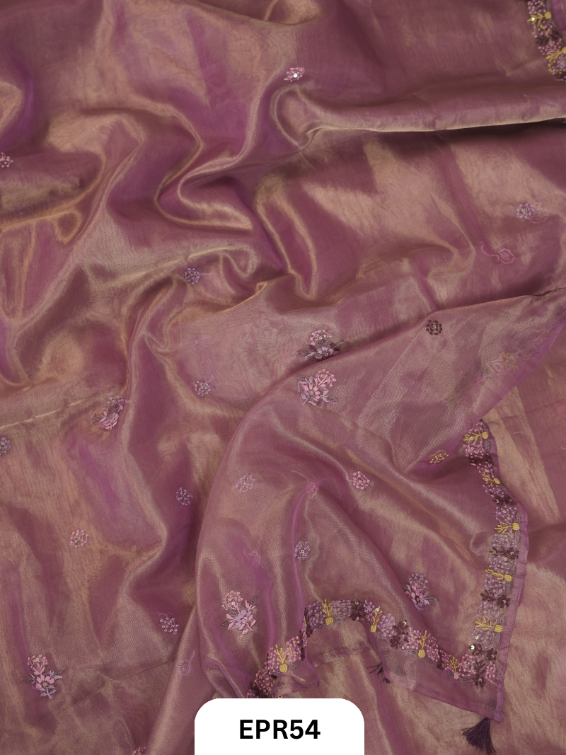 Semi Organza With Bullion Stitch Saree