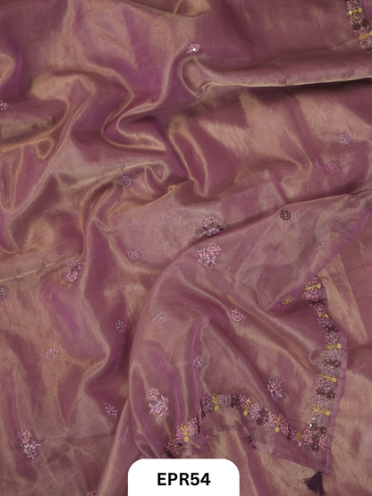 Semi Organza With Bullion Stitch Saree