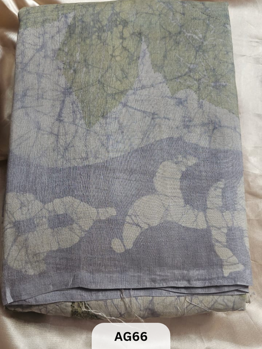 PURE GACHI TUSSAR WITH BATIK | SILK MARK | ECO-NATURAL PRINT
