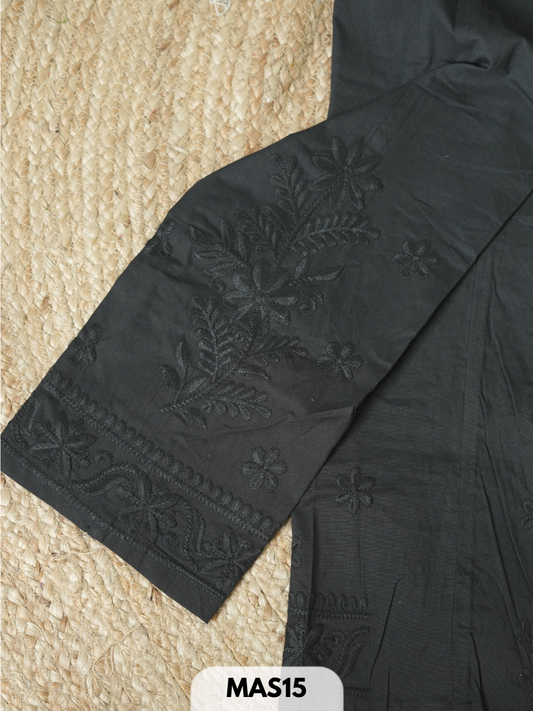 KHADI CHIKANKARI EMBROIDERY BLACK PANT