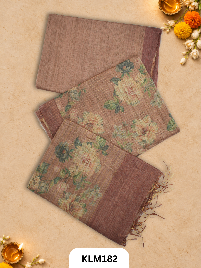 Semi Tussar Salwar Unstitched 3Pc Set