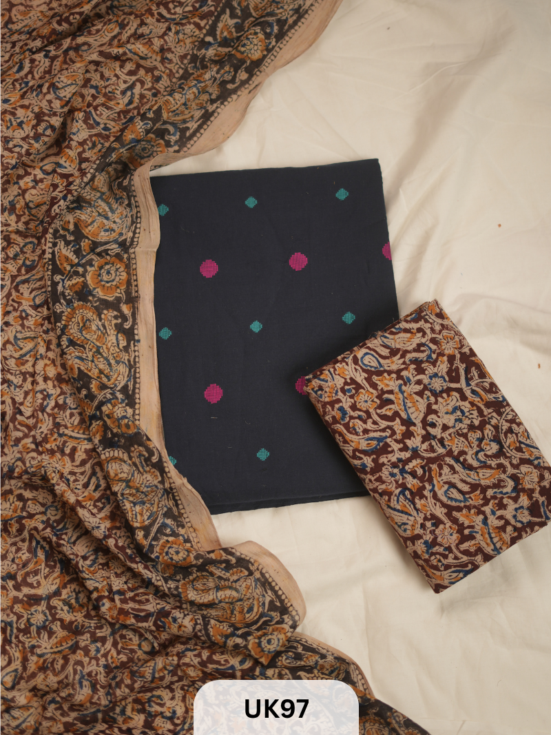 SOUTH COTTON WITH KALAMKARI COMBO