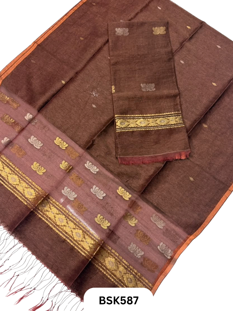 Handloom Silk Linen top & Duppata 2.5 mtr