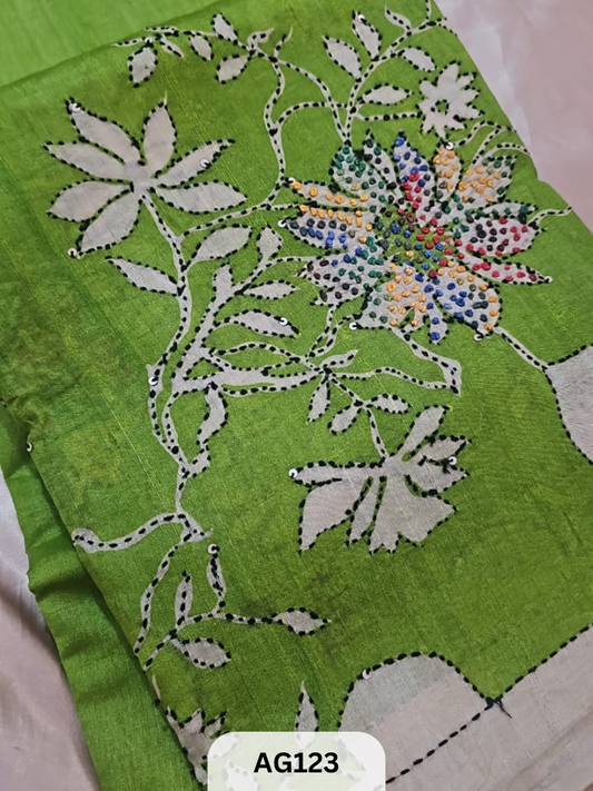 PURE TUSSAR WITH KANTHA EMBROIDERY