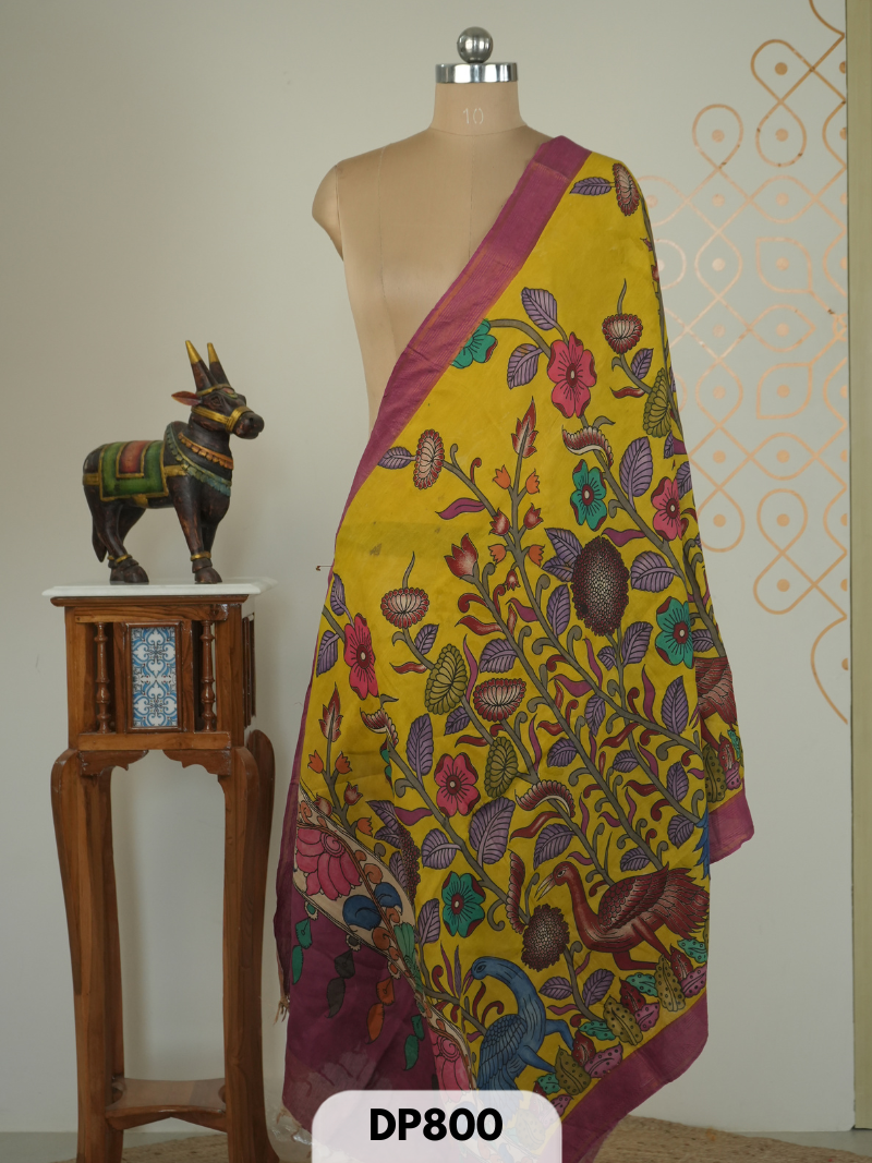 PURE PENKALAMKARI DUPPATTA