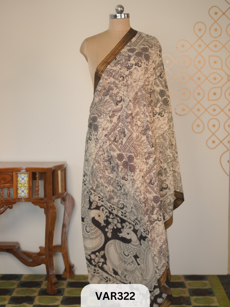 KALAMKARI CHENNURI SILK DUPPATTA