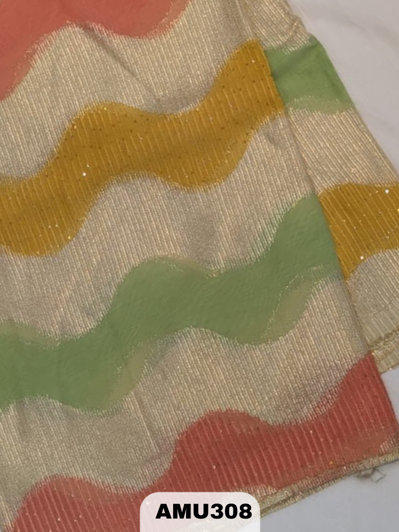BANARAS RUSSIAN SILK SAREE WITH PRINTED