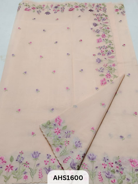 Soft Silk Kota Embroidery Work Saree With Blouse