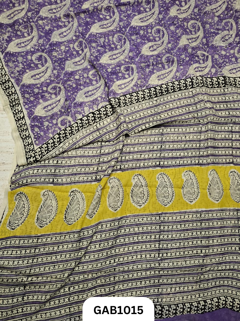 Premium Hand Block Printed Georgette Sarees with Blouse