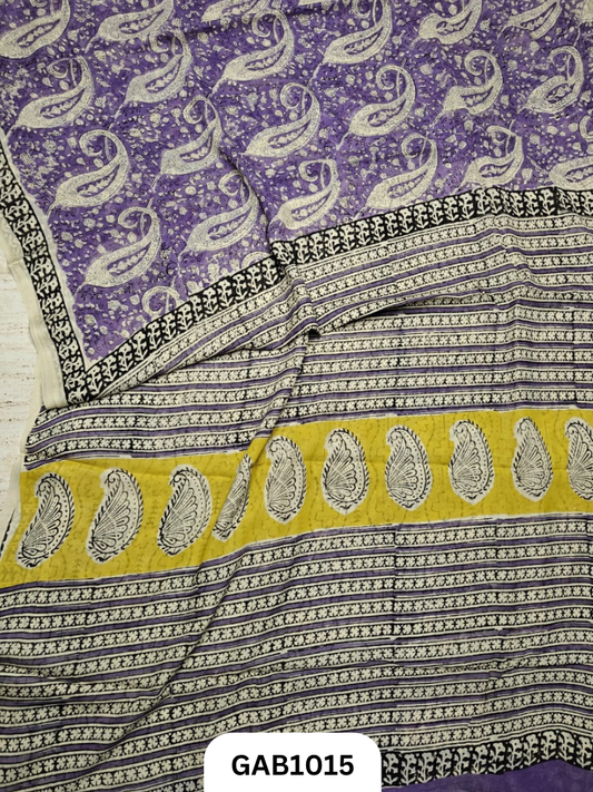 Premium Hand Block Printed Georgette Sarees with Blouse