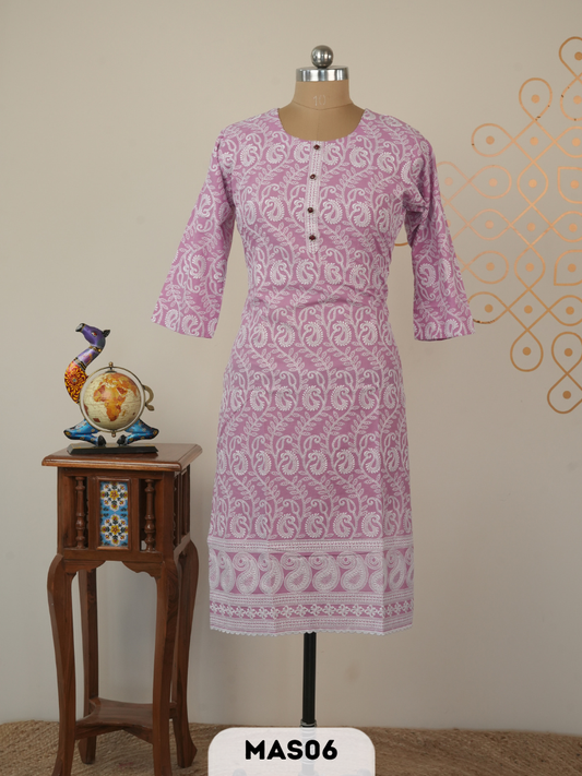 CHIKENKARI KURTI TOP MATERIAL WITH MACHINE EMBROIDERY
