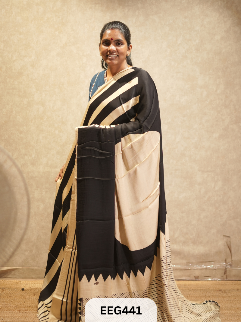 AJRAKH MODAL SAREE- RETRO
