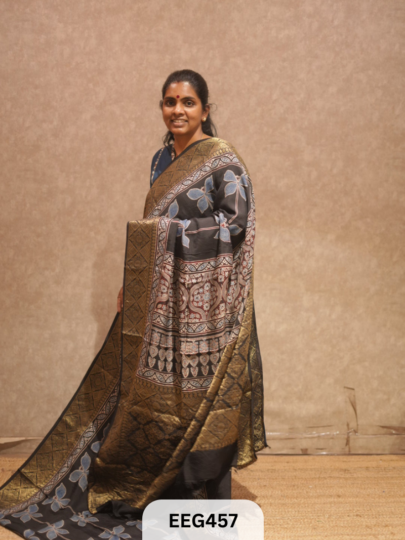 AJRAKH DOLA SILK SAREE