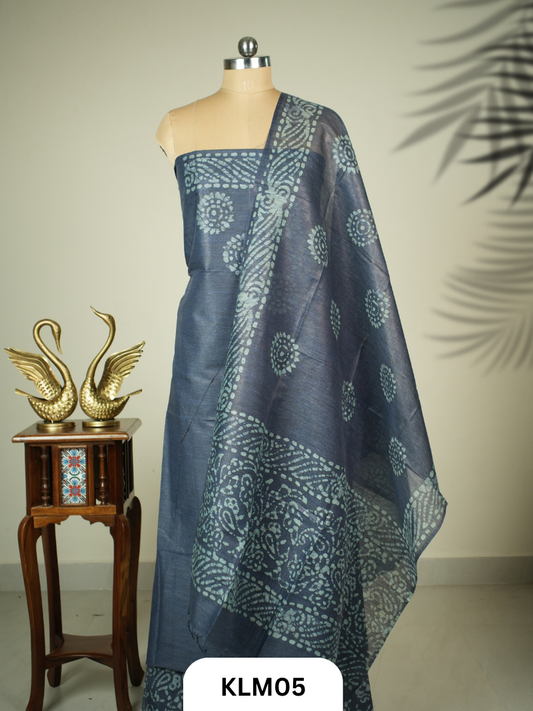 Semi Tussar Salwar Unstitched 3Pc Set