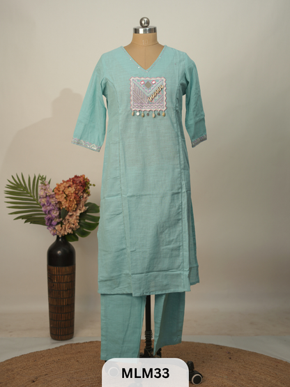 DENIM LINEN COTTON 2 PCS SET