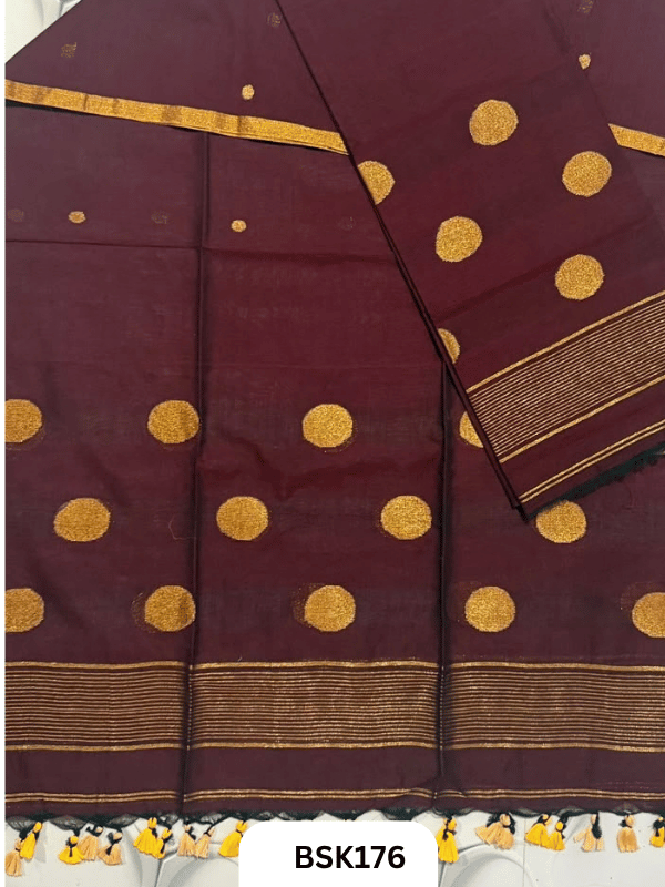 Pure Mulcotton Handloom Polka Salwar Suit  Top 2.5mtr and Duppata 2.5mtr