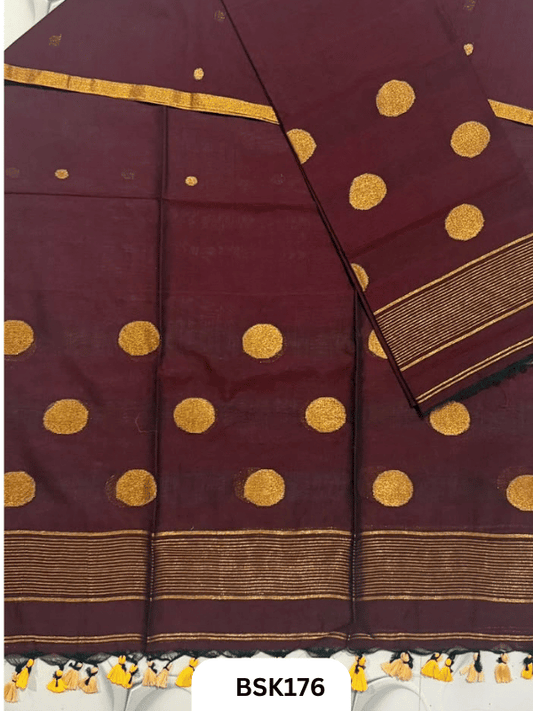 Pure Mulcotton Handloom Polka Salwar Suit  Top 2.5mtr and Duppata 2.5mtr