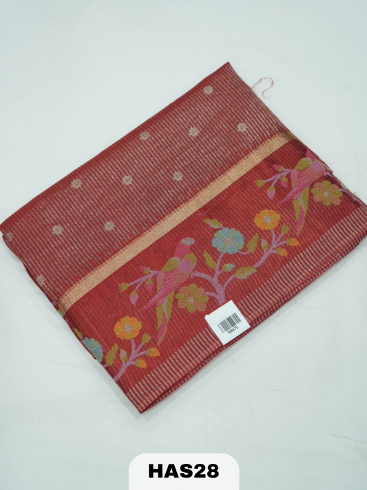 BANARAS TISSUE FIGURE BORDER SAREE