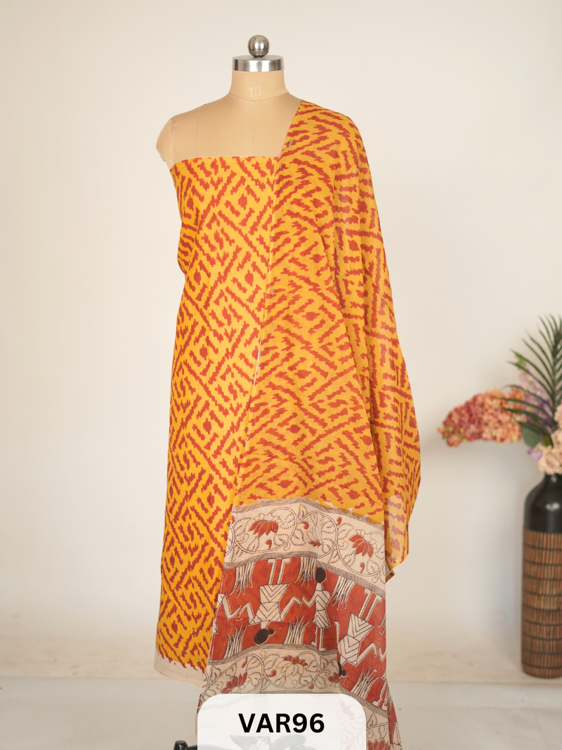 KALAMKARI COTTON-2 PCS-TOP & DUPPATA