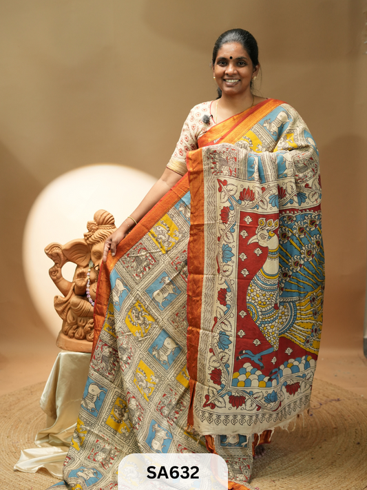 Kalamkari Chennuri Silk saree-A