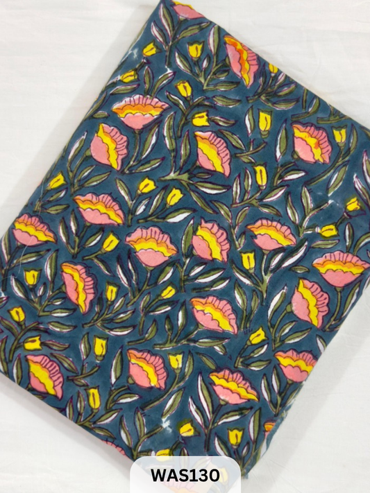 JAIPUR PURE HANDBLOCK RUNNING FABRIC - 1MTR